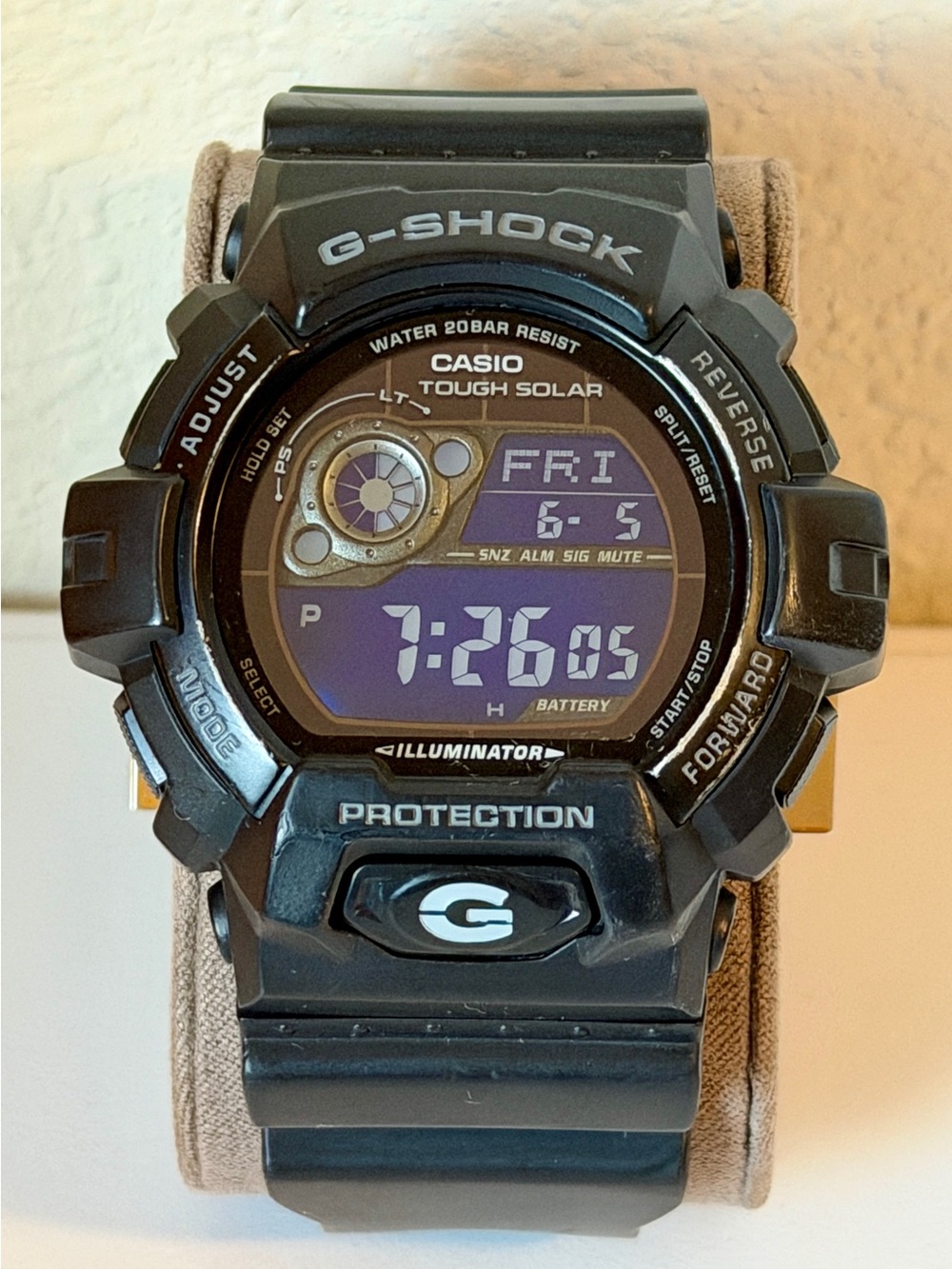 Casio G-Shock GR-8900A-1 Tough Solar Blackout Watch Used EUC Black